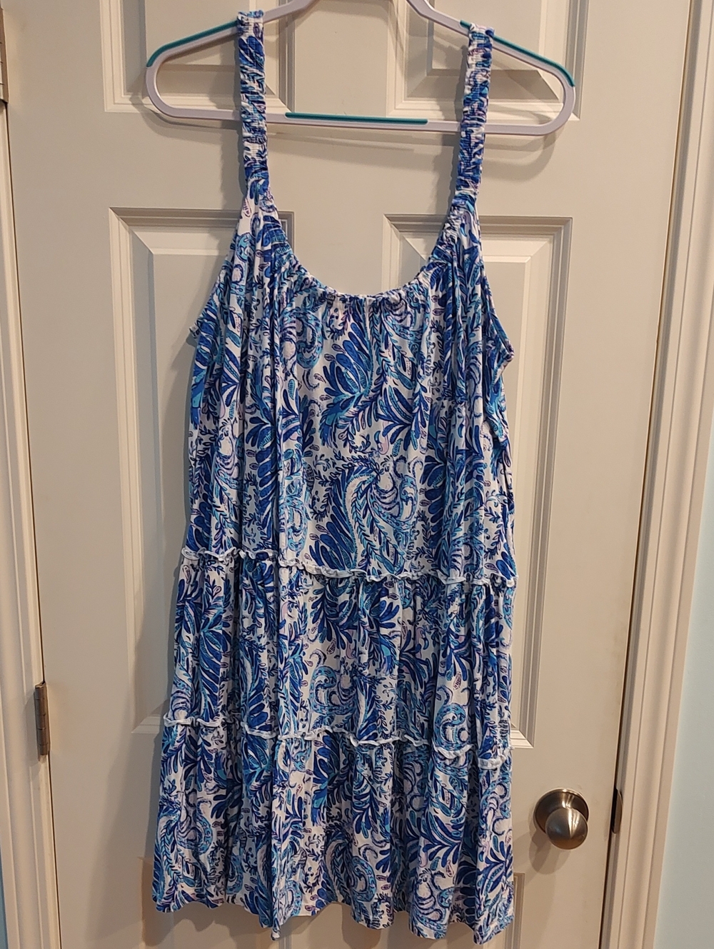 Lilly Pulitzer Blue and White Paisley Print Dress